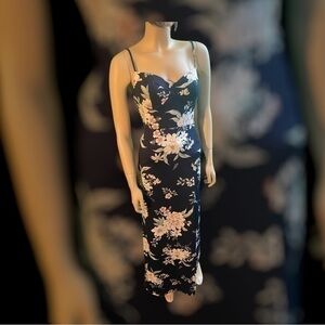 Floral Blue/Pink Spaghetti Strap Maxi Dress